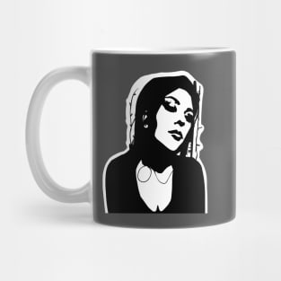 black silhouette of a girl Mug